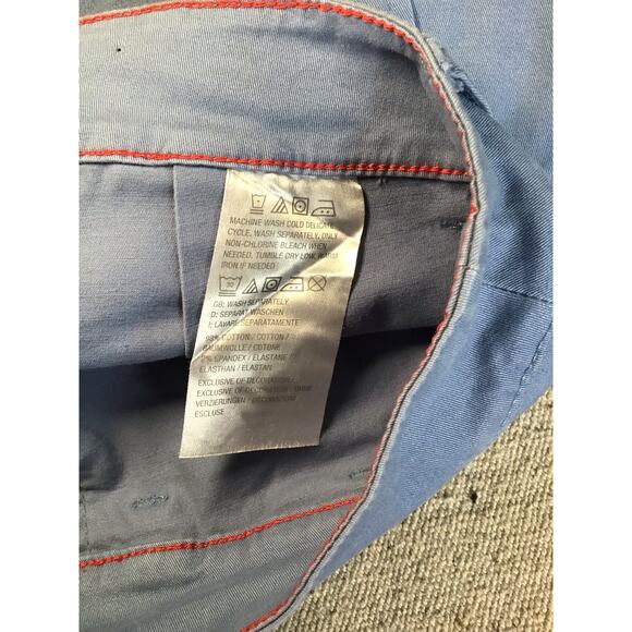 Peace Love World Women Pants Sz. 10 Blue Utility Ankle Pants Distressed Hem - Picture 8 of 11